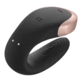 SATISFYER DOUBLE LOVE LUXURY - Vibrator cu telecomandă pentru cupluri, negru