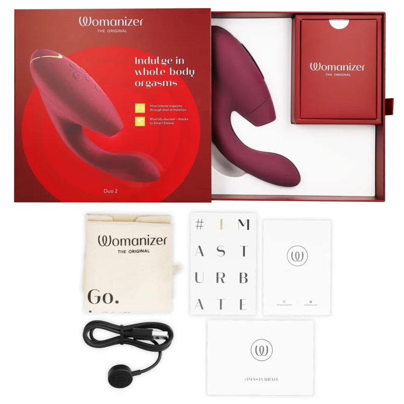 WOMANIZER DUO 2 - Stimulator clitoridian Pleasure Air și Vibrator dublu